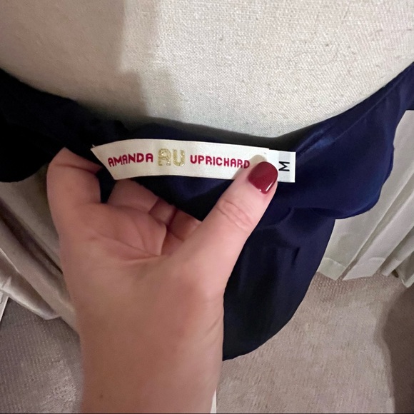 EUC Amanda Uprichard Blue Silk Joan Strapless Dress - Picture 5 of 6